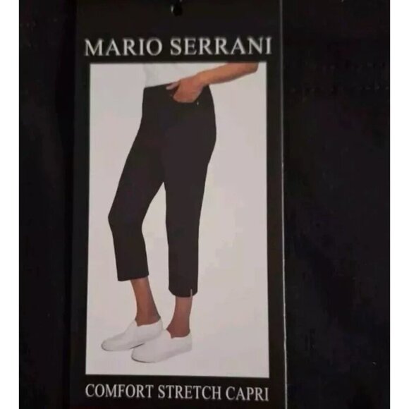NEW Mario Serrani Italy Comfort Stretch Cuff Capri | Black - Picture 2 of 6